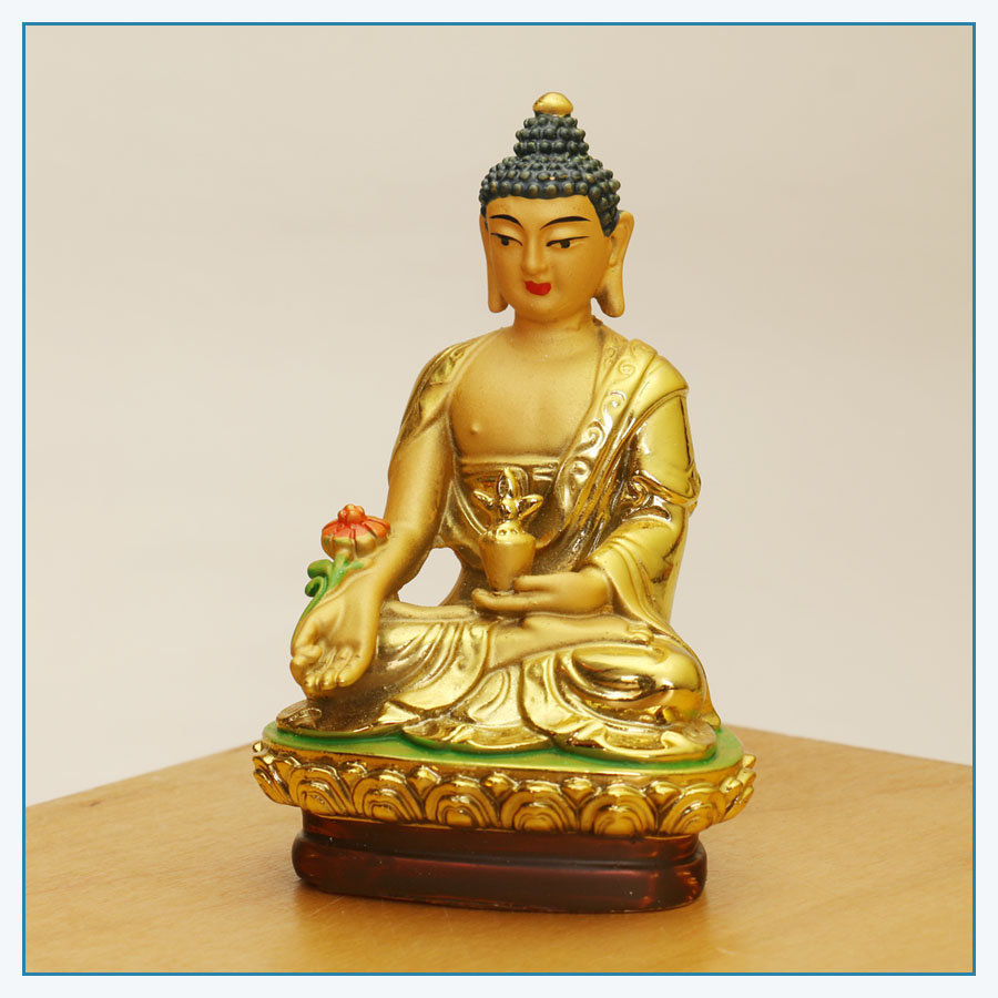 Gold finished Traditional Tibetan Style Medicine Buddha