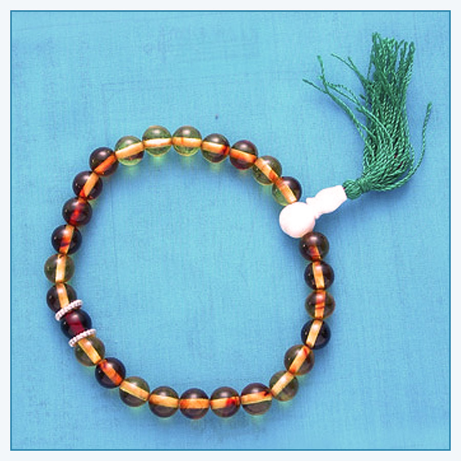 Amber Wrist Mala with Amber & Silver Spacer
