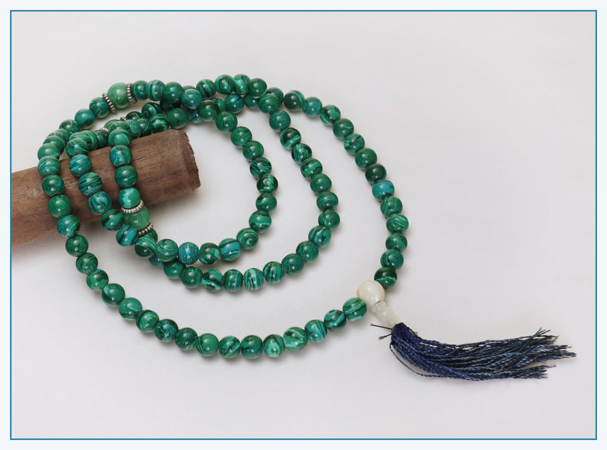 Green Malachite Gemstone Energy Mala