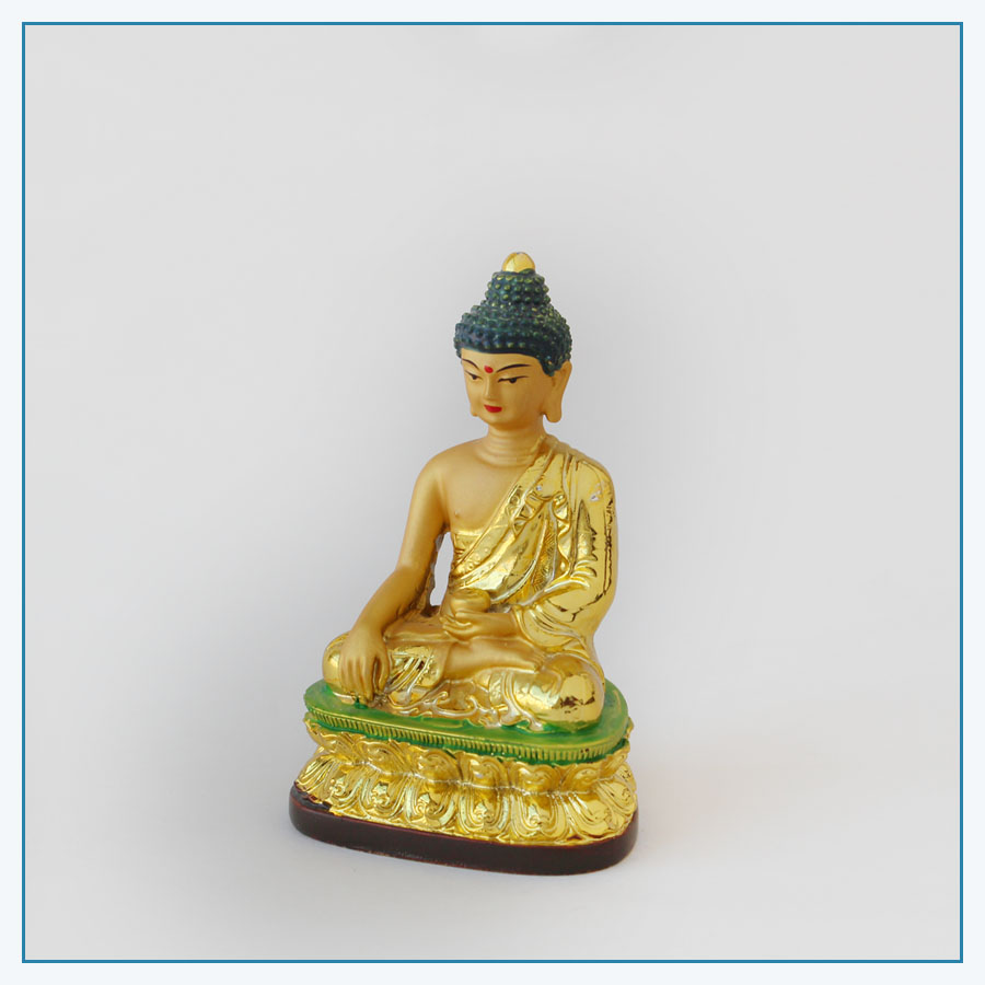 Gold finished Traditional Tibetan style Buddha