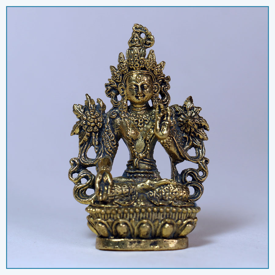 Bronze Miniature Travel White Tara Statue